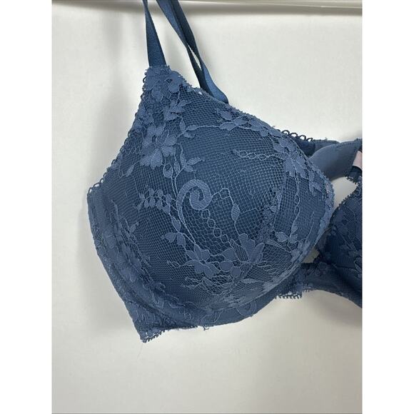 Victoria Secret Dream Angels Push Up Bra Lace Blue 36B - Picture 2 of 15